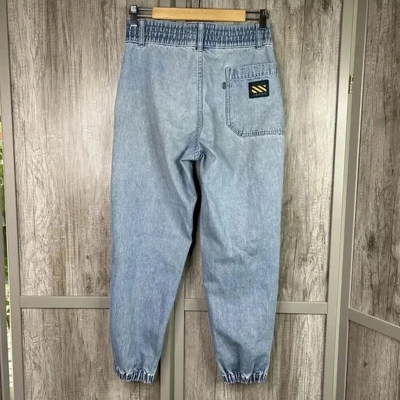 Levis Sport Jeans Vintage 90s Jogger Knee Pockets Elastic Waist Sz 27 - Picture 12 of 12